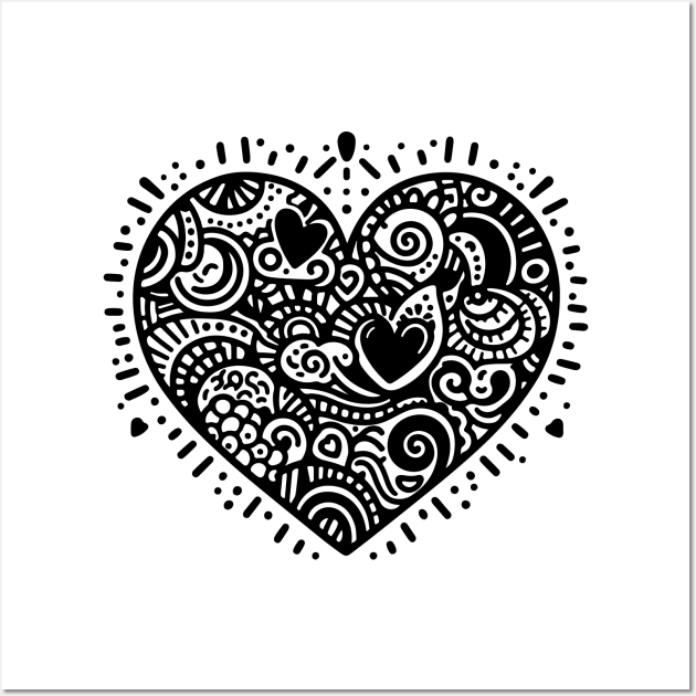 Doodle heart tattoo Wall Art by AnnArtshock